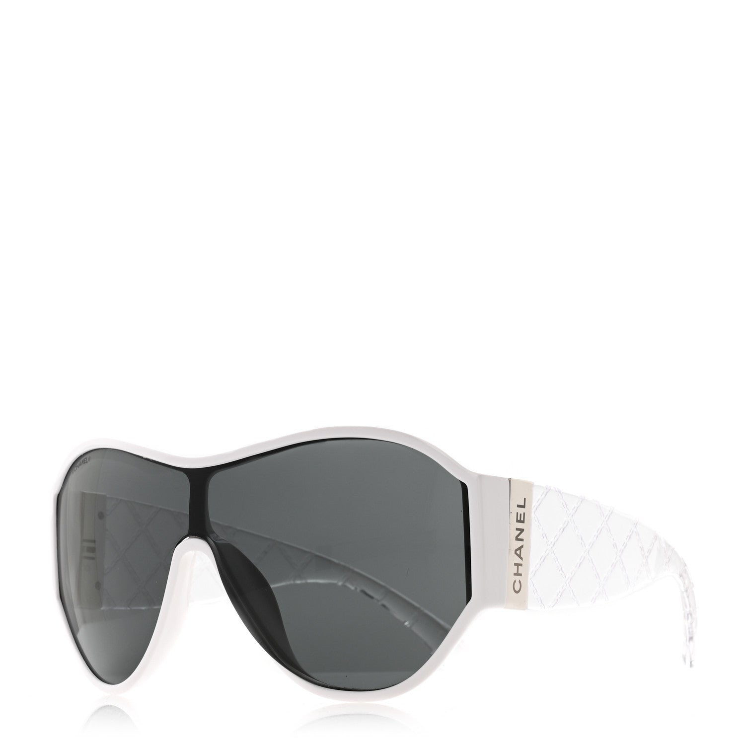Chanel Acetate Quilted Shield Sunglasses 5426 White 1 of 7