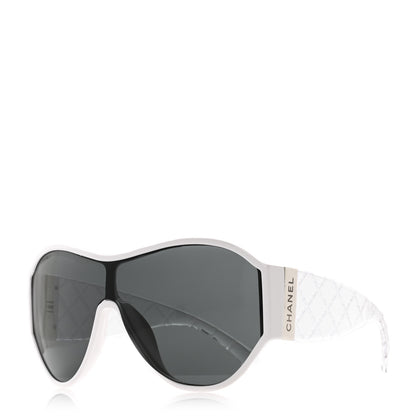 Chanel Acetate Quilted Shield Sunglasses 5426 White 1 of 7