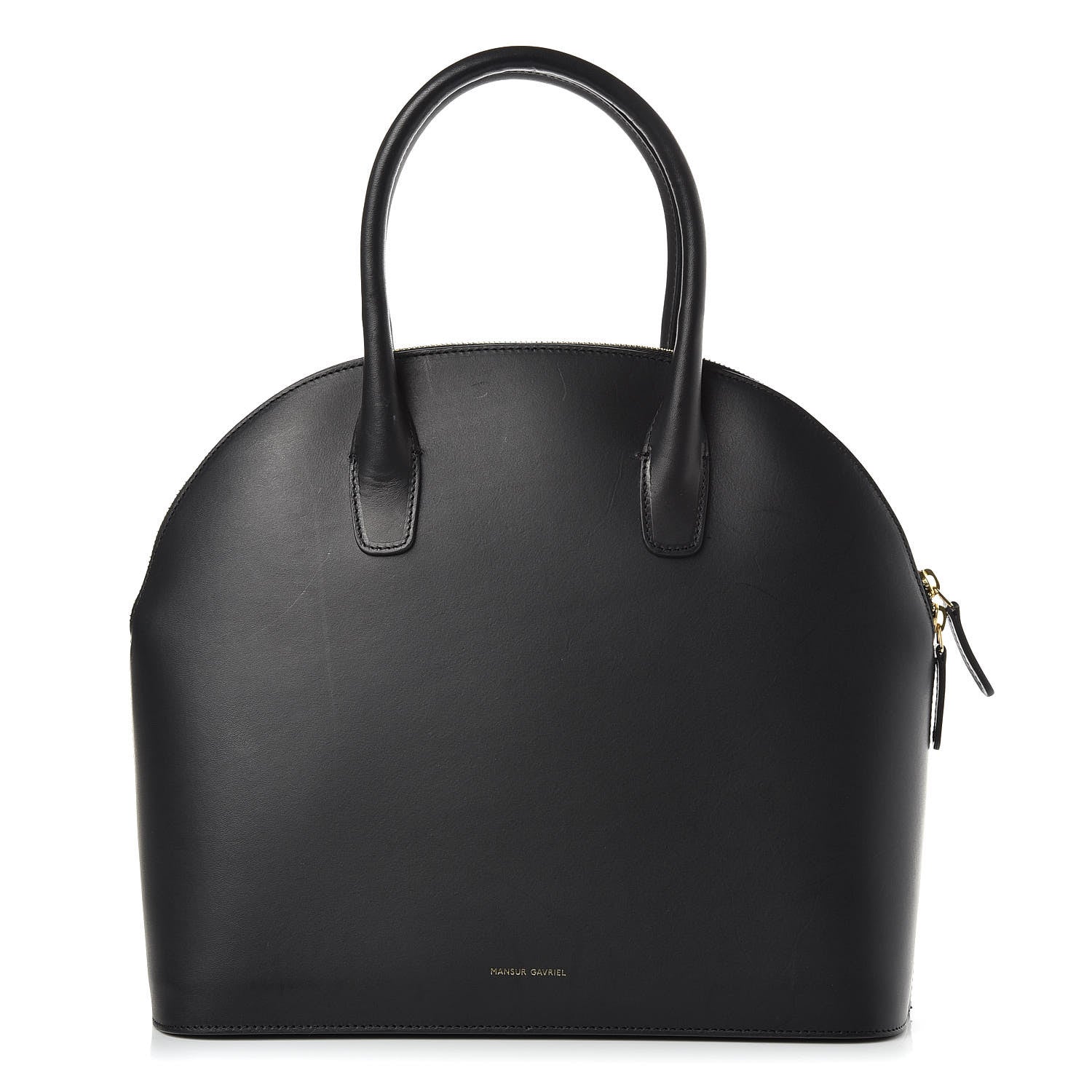 Mansur Gavriel Calfskin Top Handle Rounded Bag Black Flamma 1 of 11