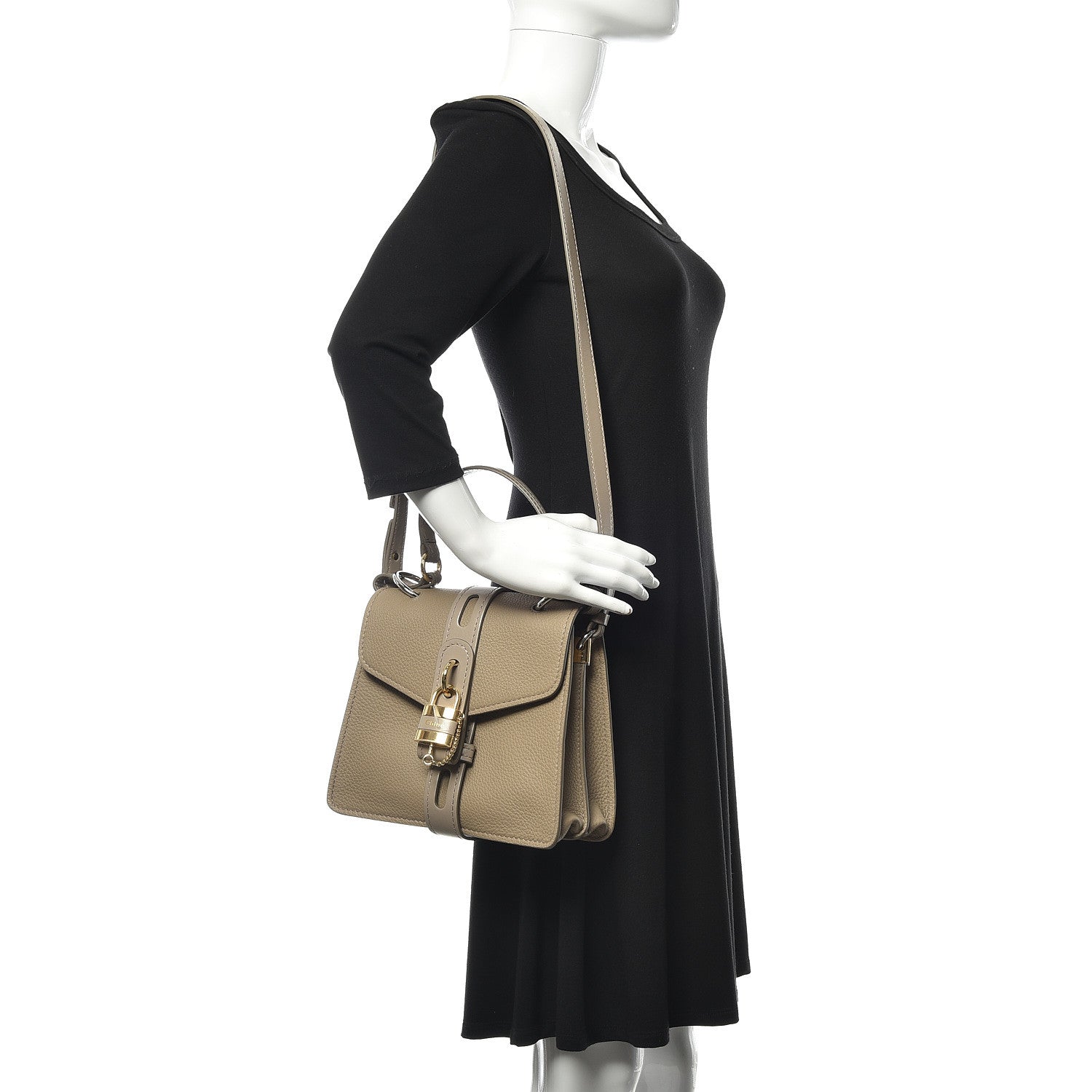 Chloe Shiny Grained Calfskin Small Aby Day Shoulder Bag Motty Grey 2 of 9