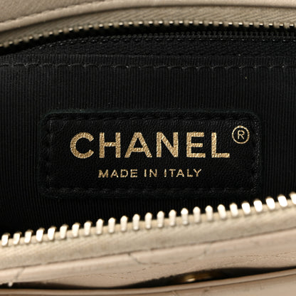 Chanel Calfskin Grosgrain Stitched Button Up Camera Case Light Grey 6 of 12