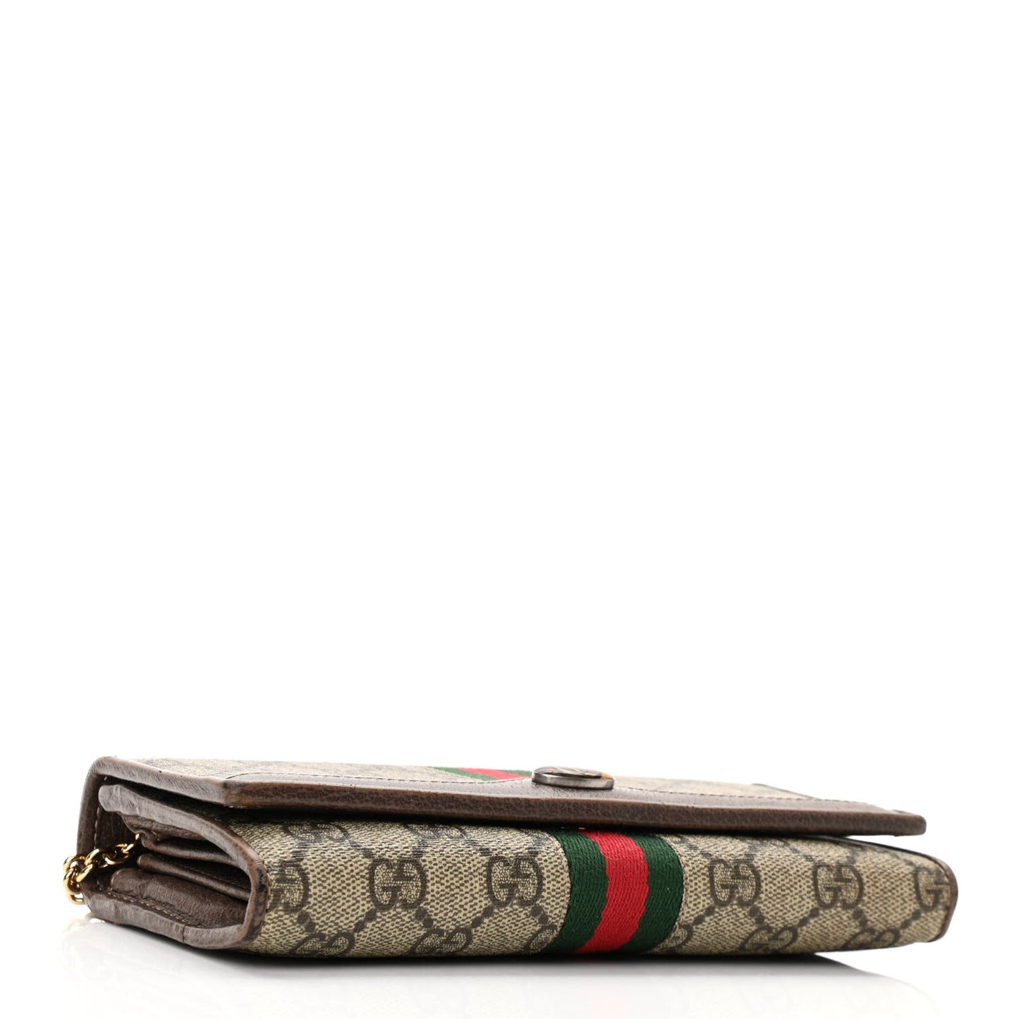 GG Supreme Monogram Web Ophidia Wallet On Chain Brown