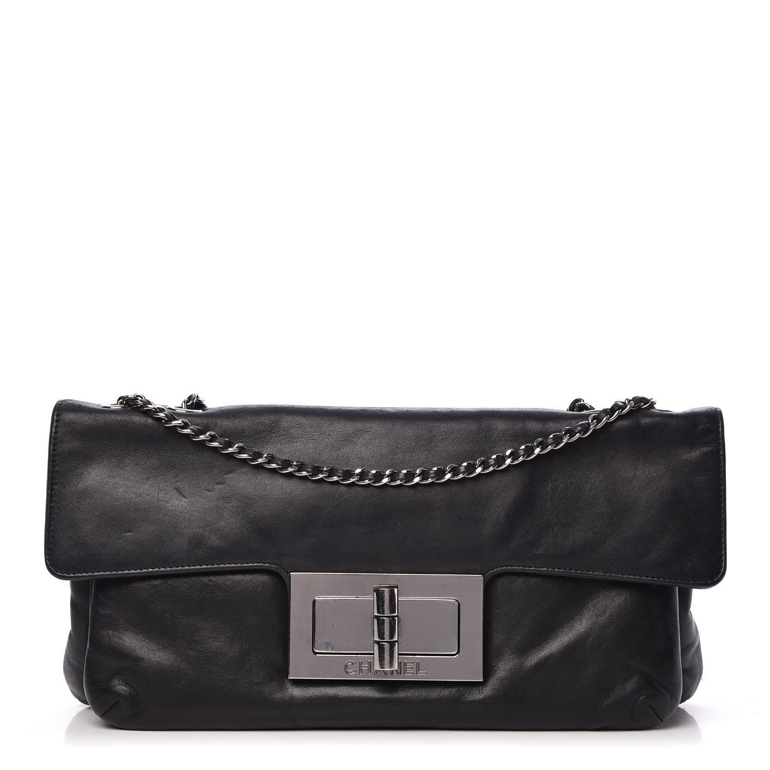 Chanel Lambskin Mademoiselle Lock Flap Pochette Black 1 of 10