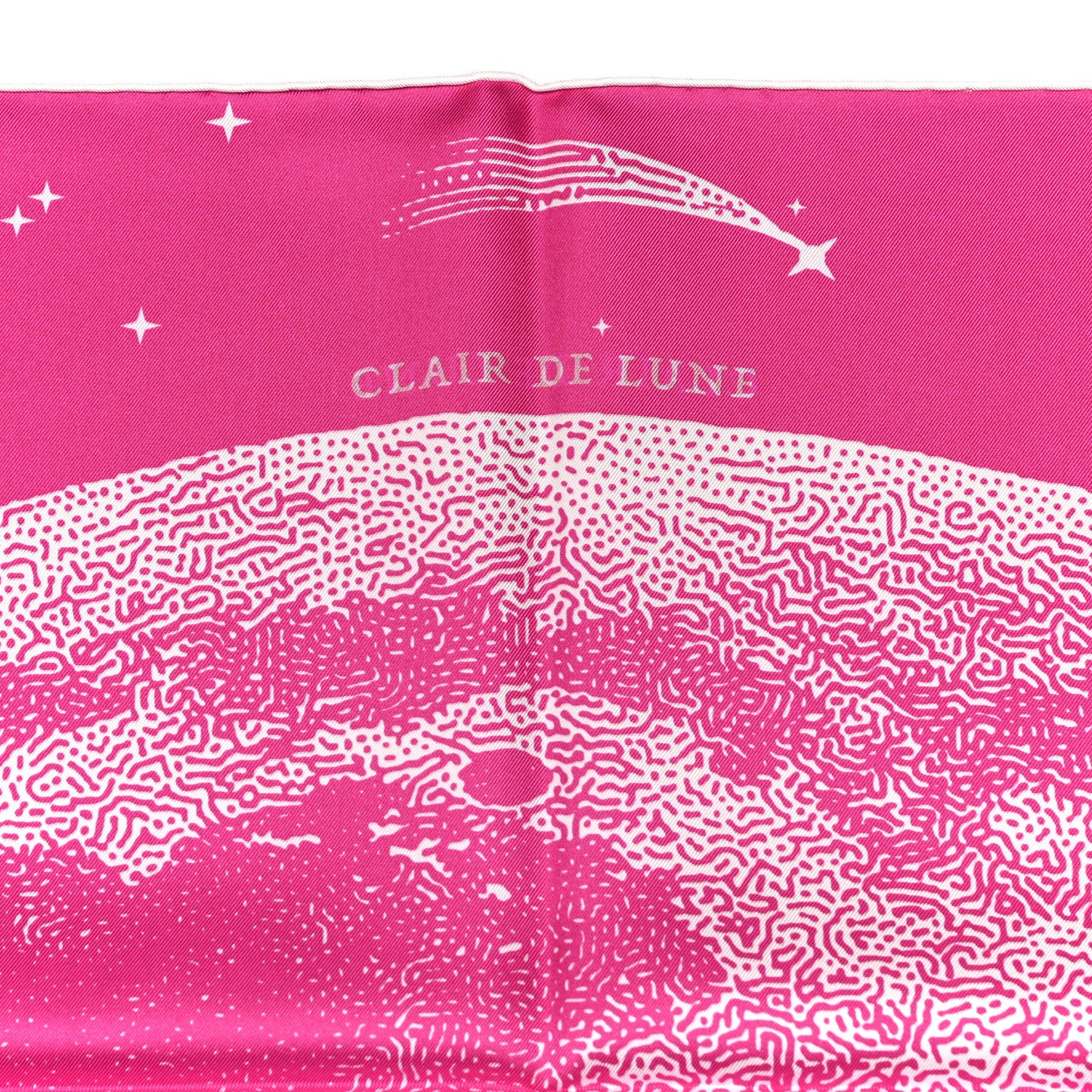 Silk Clair De Lune Double Face Scarf 90 Rose Vif White Rouge