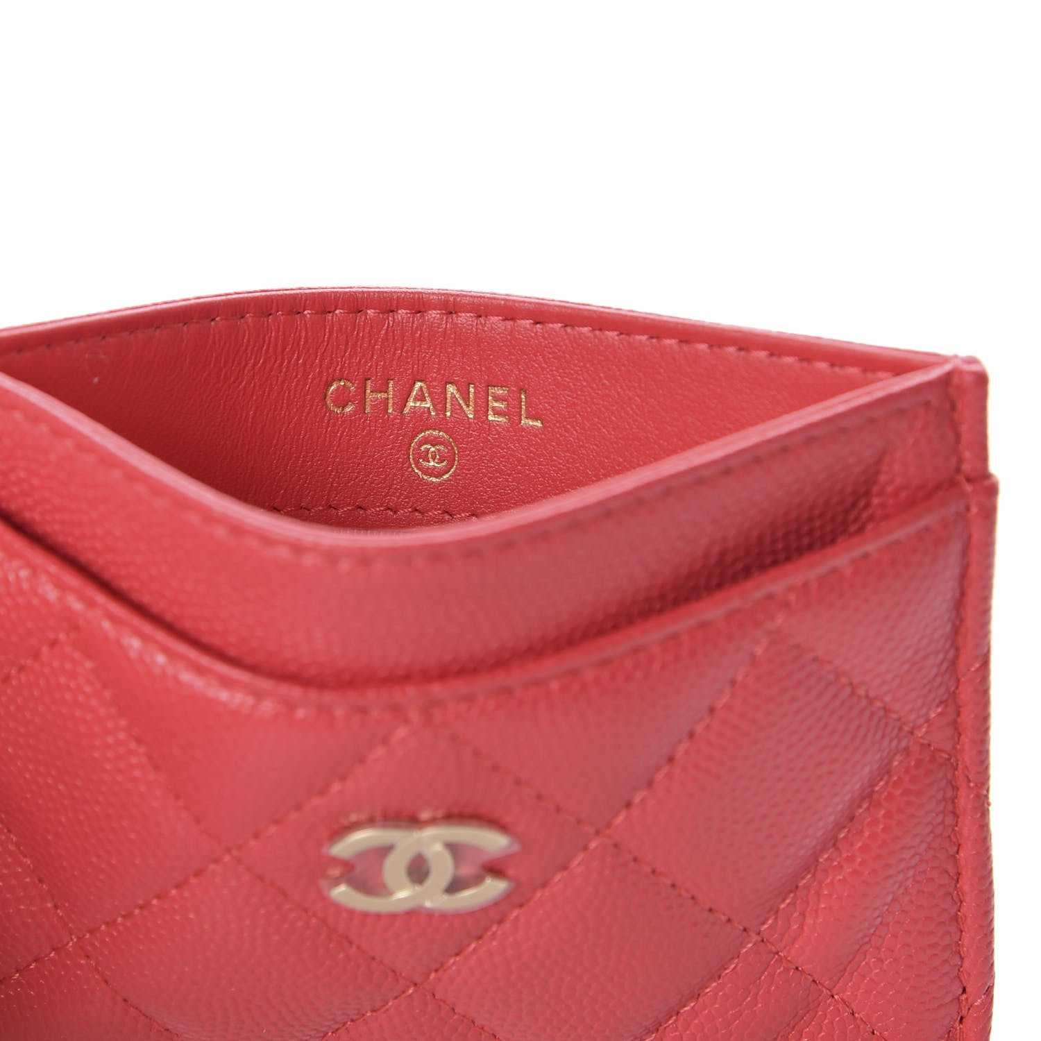Chanel Caviar Quilted Card Holder Red 6 of 9