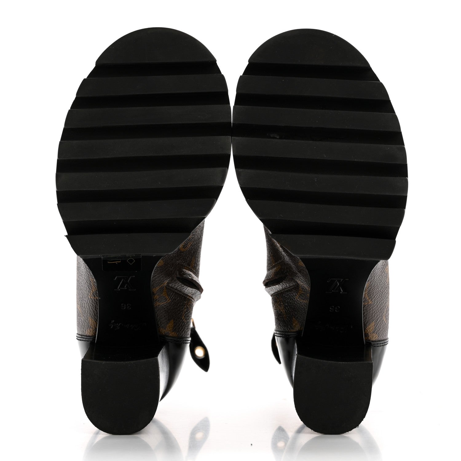 Louis Vuitton Patent Calfskin Monogram Star Trail Ankle Boots 36 Black 5 of 11
