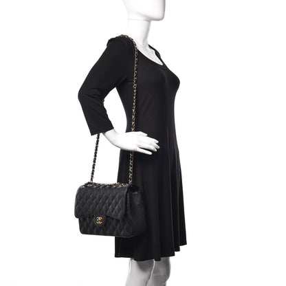 Chanel Caviar Quilted Jumbo Double Flap Black 2 of 11
