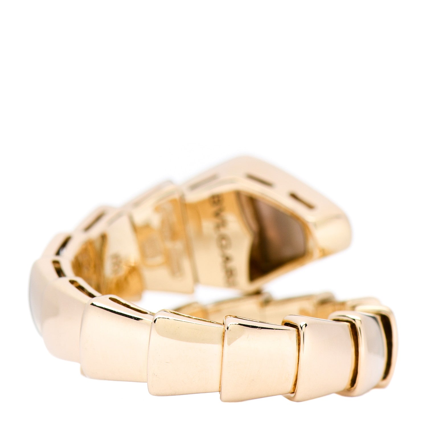 Bulgari 18K Yellow Gold Mother of Pearl Serpenti Ring M 3 of 4