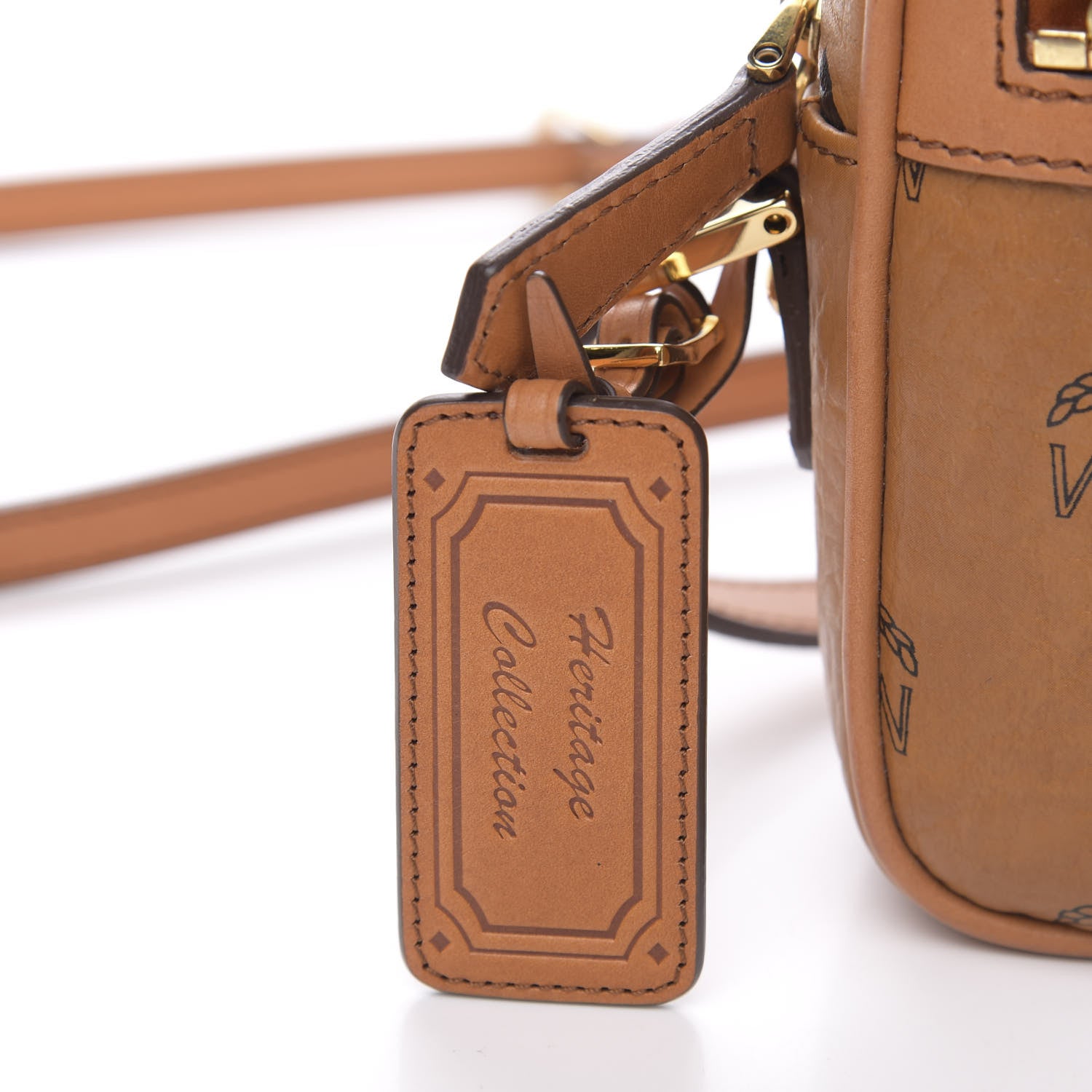 MCM Visetos Heritage Crossbody Bag Cognac 10 of 10