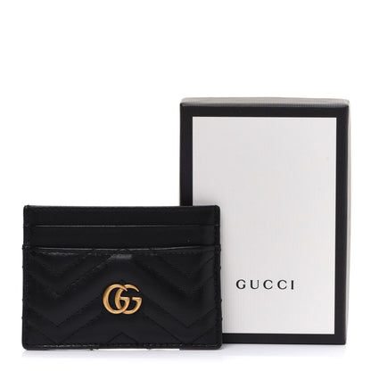 Gucci Calfskin Matelasse GG Marmont Card Holder Black 8 of 8
