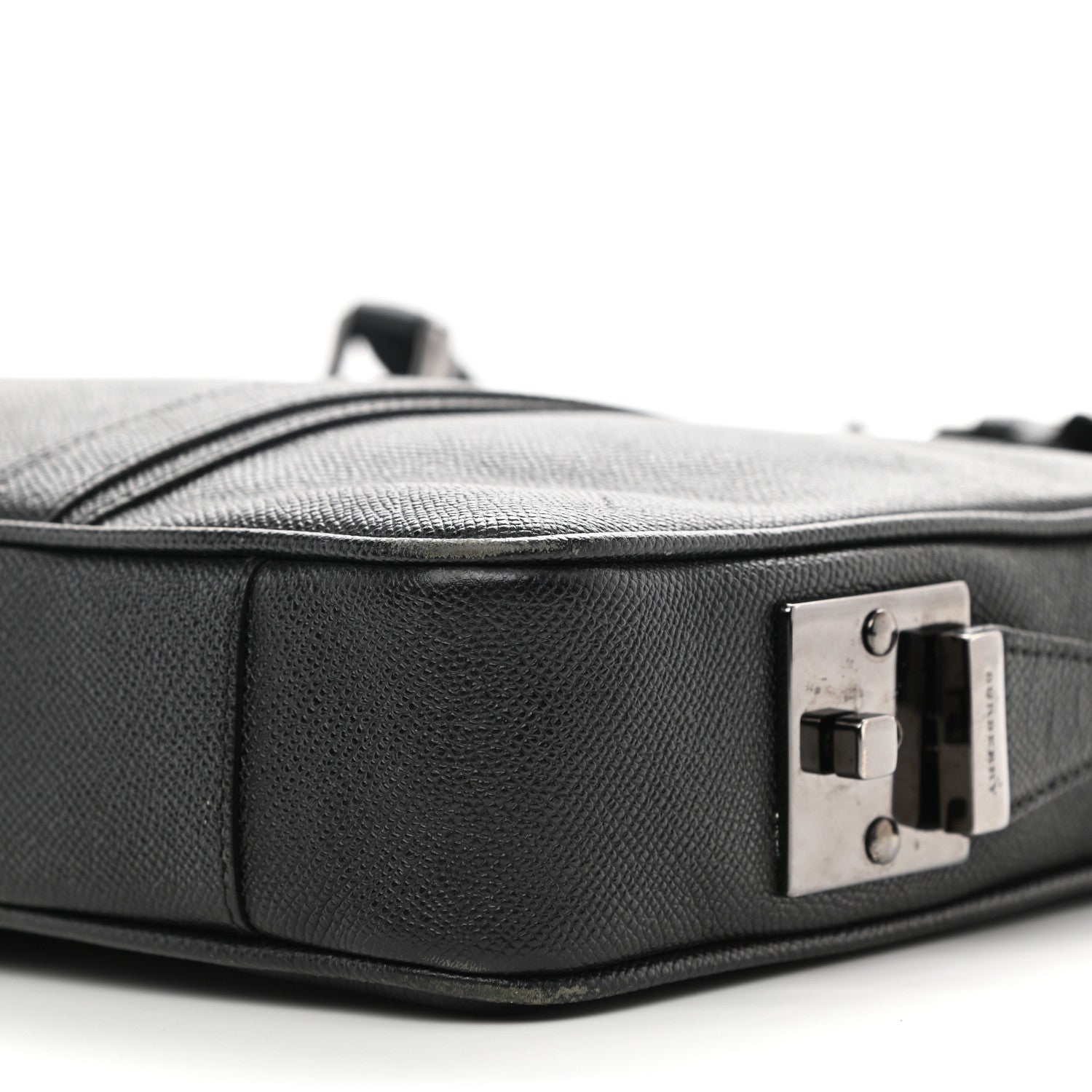 Burberry Textured Calfskin Briefcase Black 10 of 11