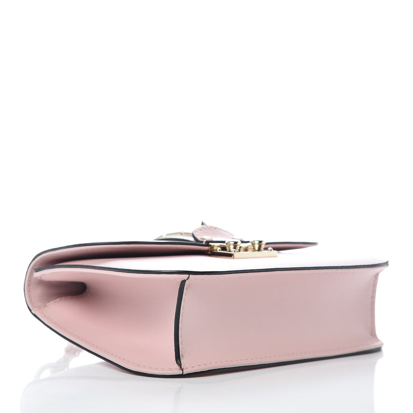Vitello Small Glam Lock Rockstud Flap Water Rose