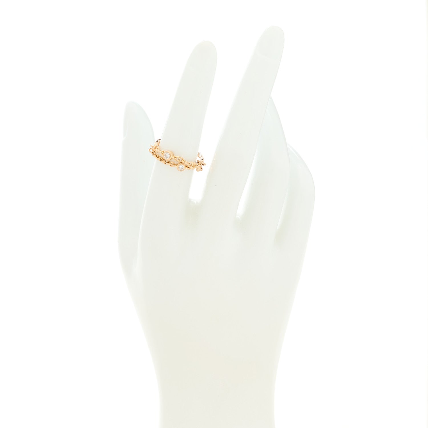 Hermes 18K Rose Gold Diamond PM Chaine d'Ancre Chaos Ring 52 6 2 of 6