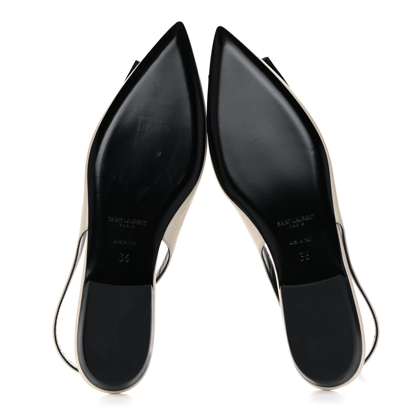 Patent Smooth Lambskin Anais Slingback Flats 36 Navy Pearl