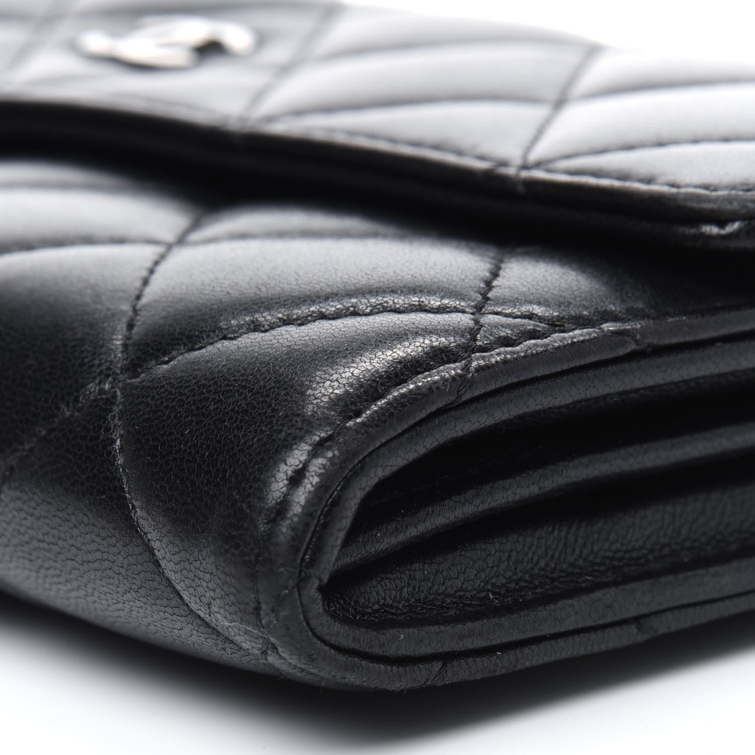 Chanel Lambskin Quilted Long Flap Wallet Black 14 of 21