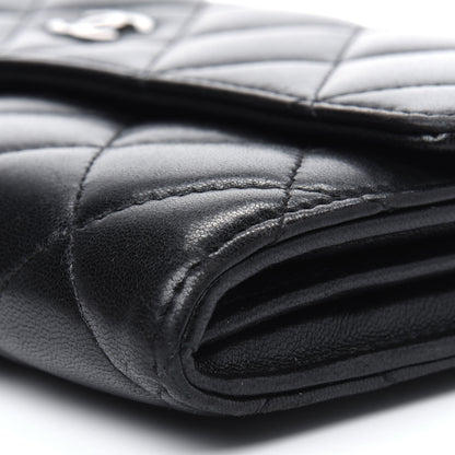 Chanel Lambskin Quilted Long Flap Wallet Black 14 of 21