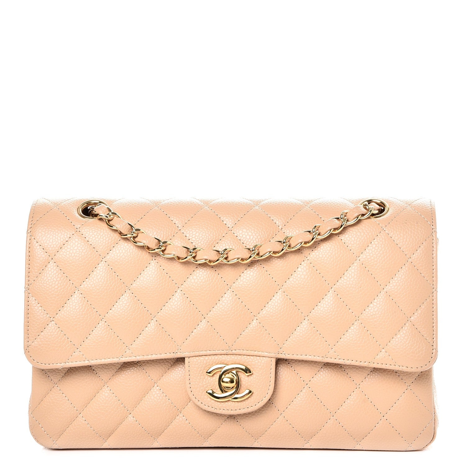 Chanel Caviar Quilted Medium Double Flap Beige Clair 1 of 8