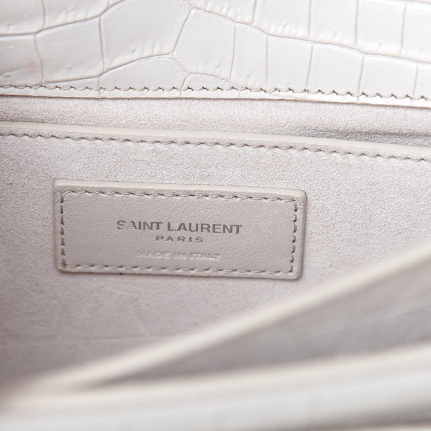 Calfskin Crocodile Embossed Medium Monogram Sunset Blanc Vintage