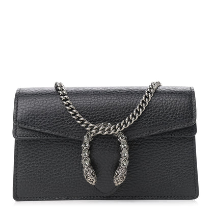 Gucci Calfskin Super Mini Dionysus Shoulder Bag Black 1 of 8