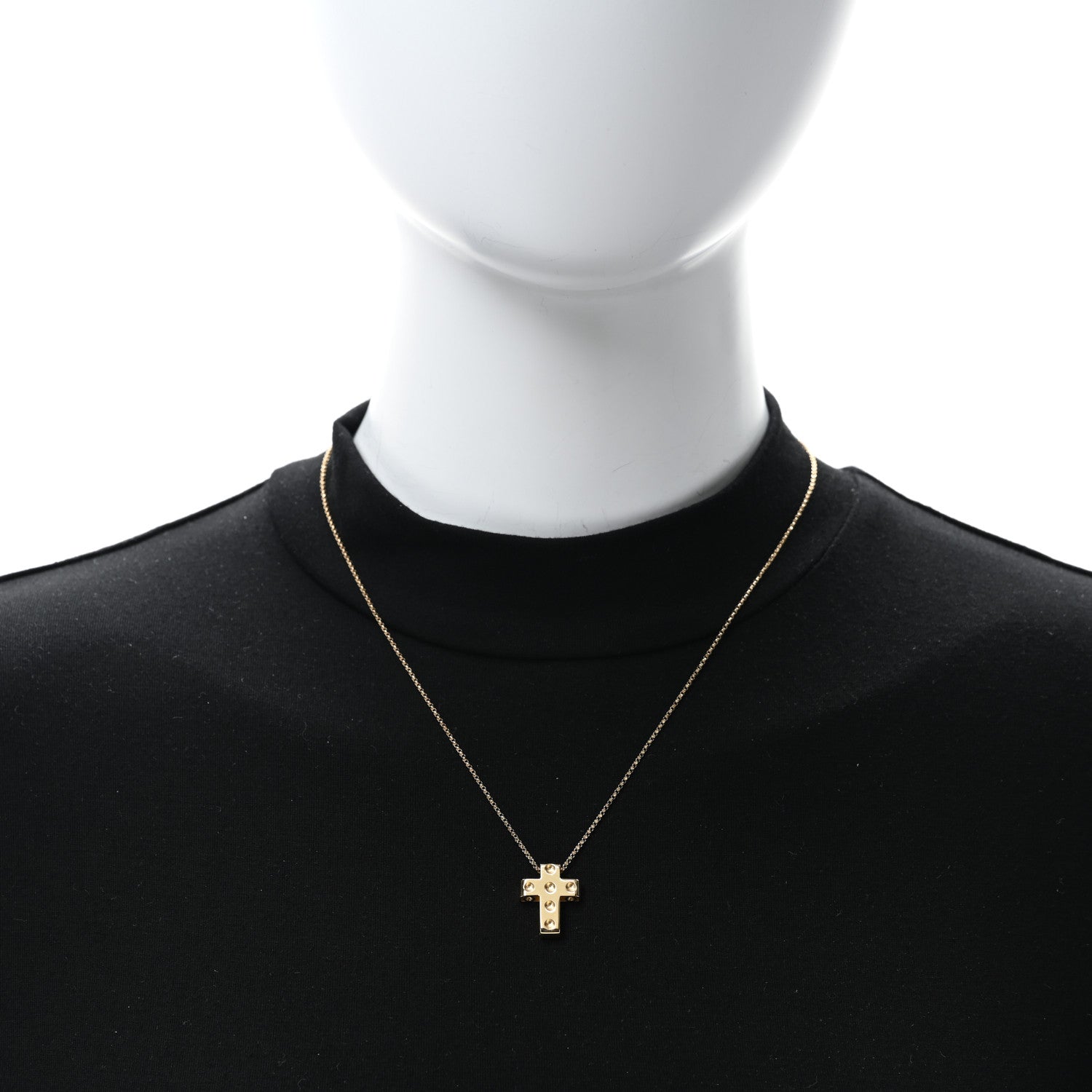 Roberto Coin 18K Yellow Gold Pois Mois Cross Pendant Necklace 3 of 4