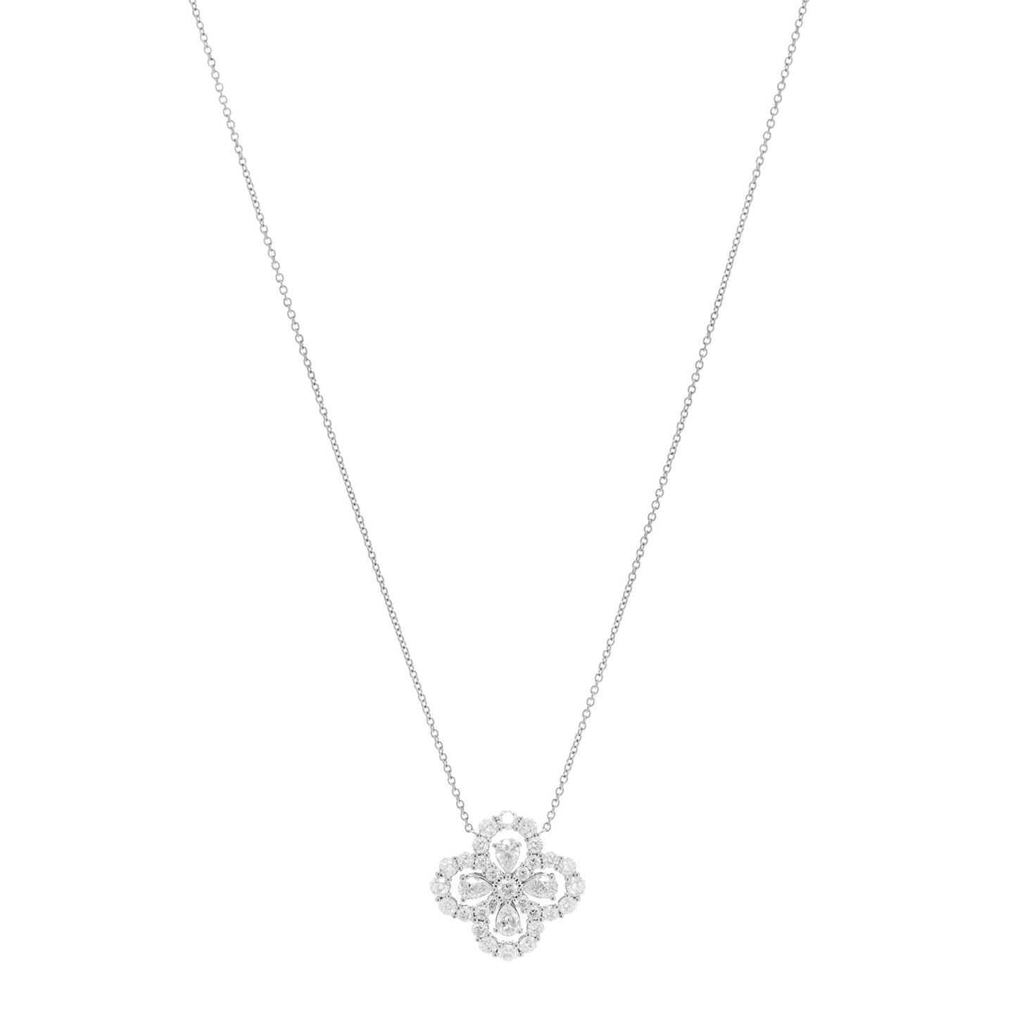 Platinum Diamond Full Loop Pendant Necklace