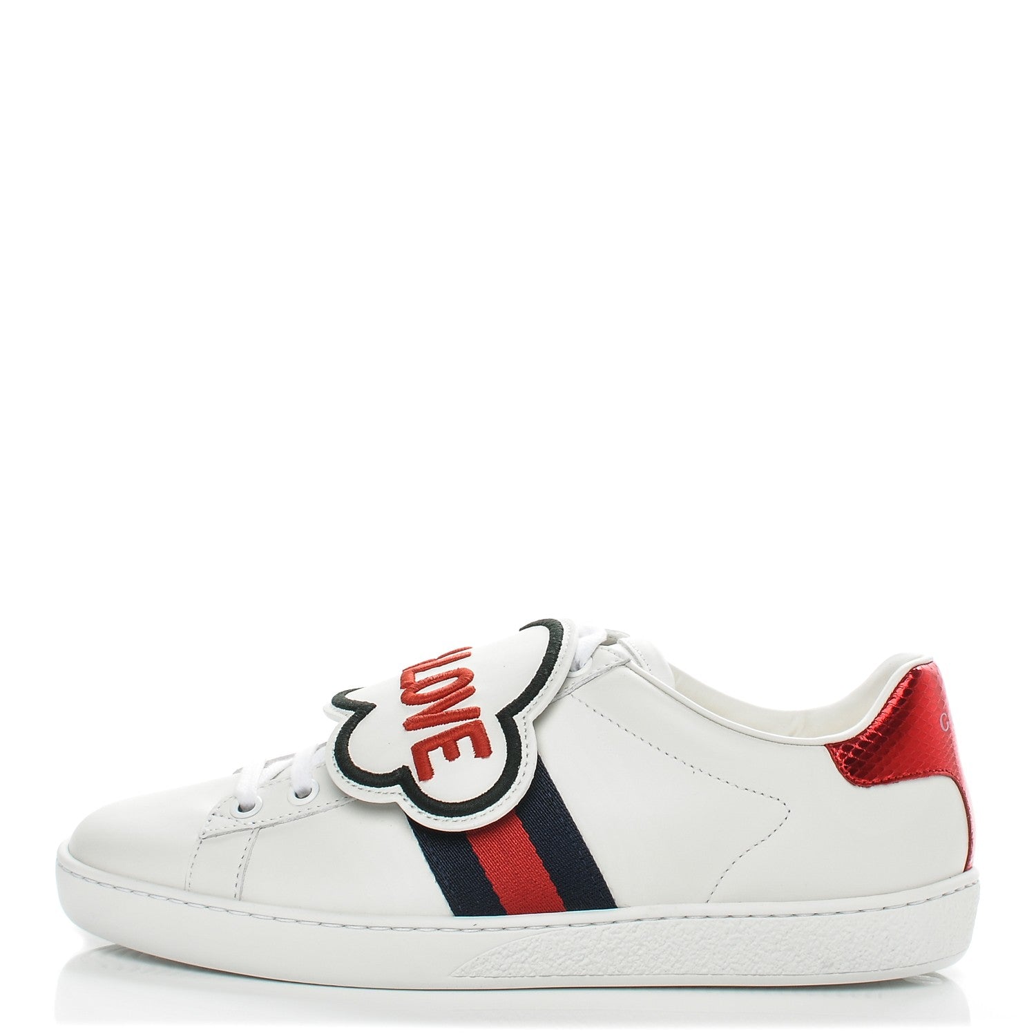 Gucci Calfskin Ayers Blind For Love Embroidered Womens Ace Sneakers 36.5 White 1 of 11