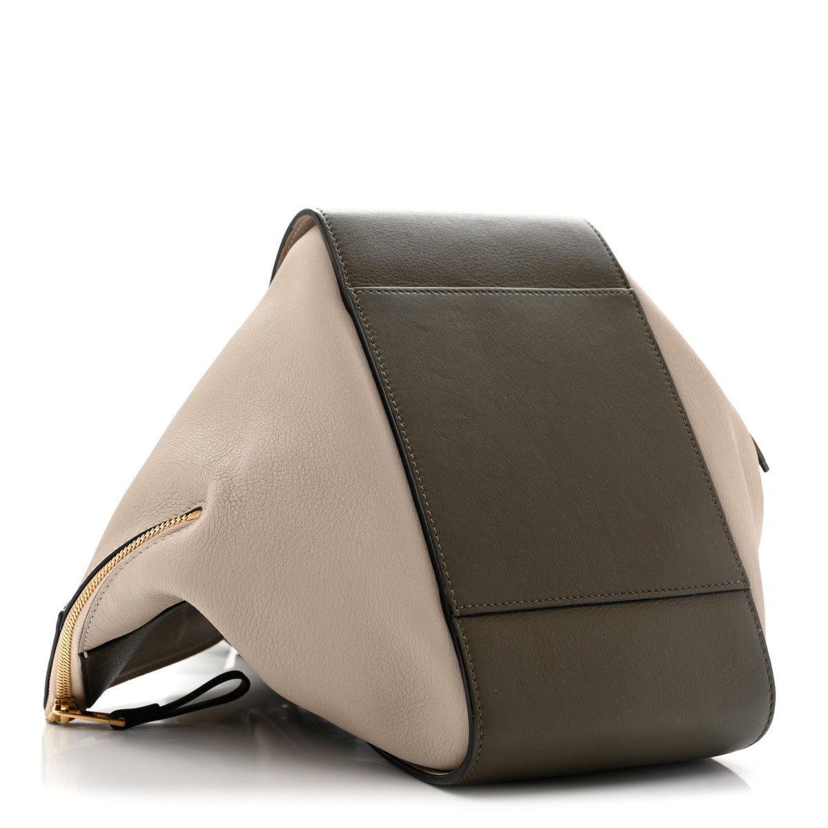 Calfskin Small Hammock Shoulder Bag Khaki Green Soft White