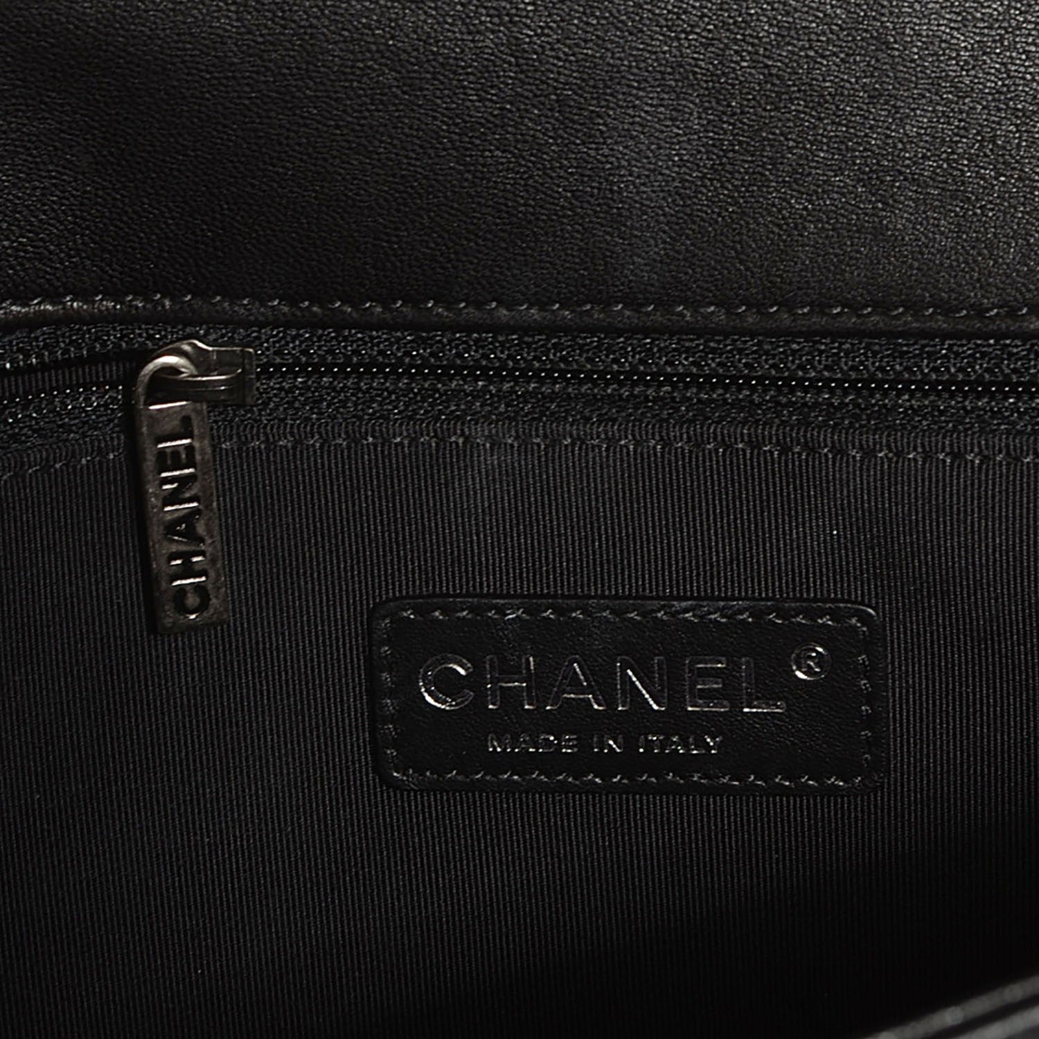 Chanel Lambskin Quilted Large Boy Flap Beige Black 6 of 16