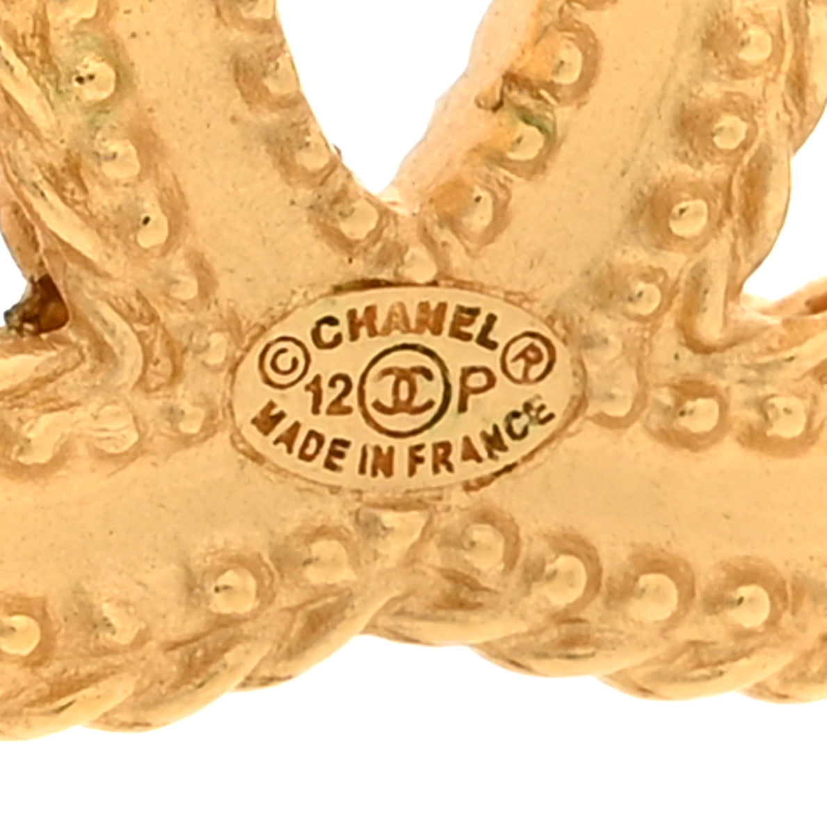 CC Drop Earrings Matte Gold