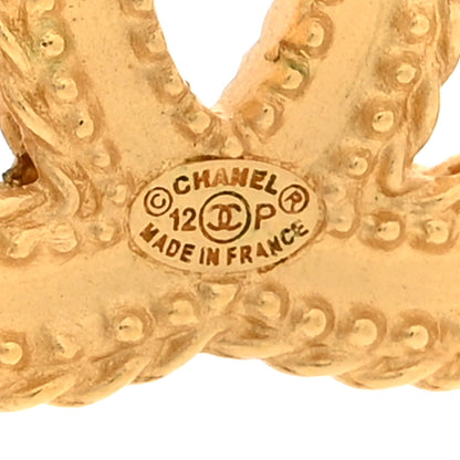 Chanel CC Drop Earrings Matte Gold 4 of 5