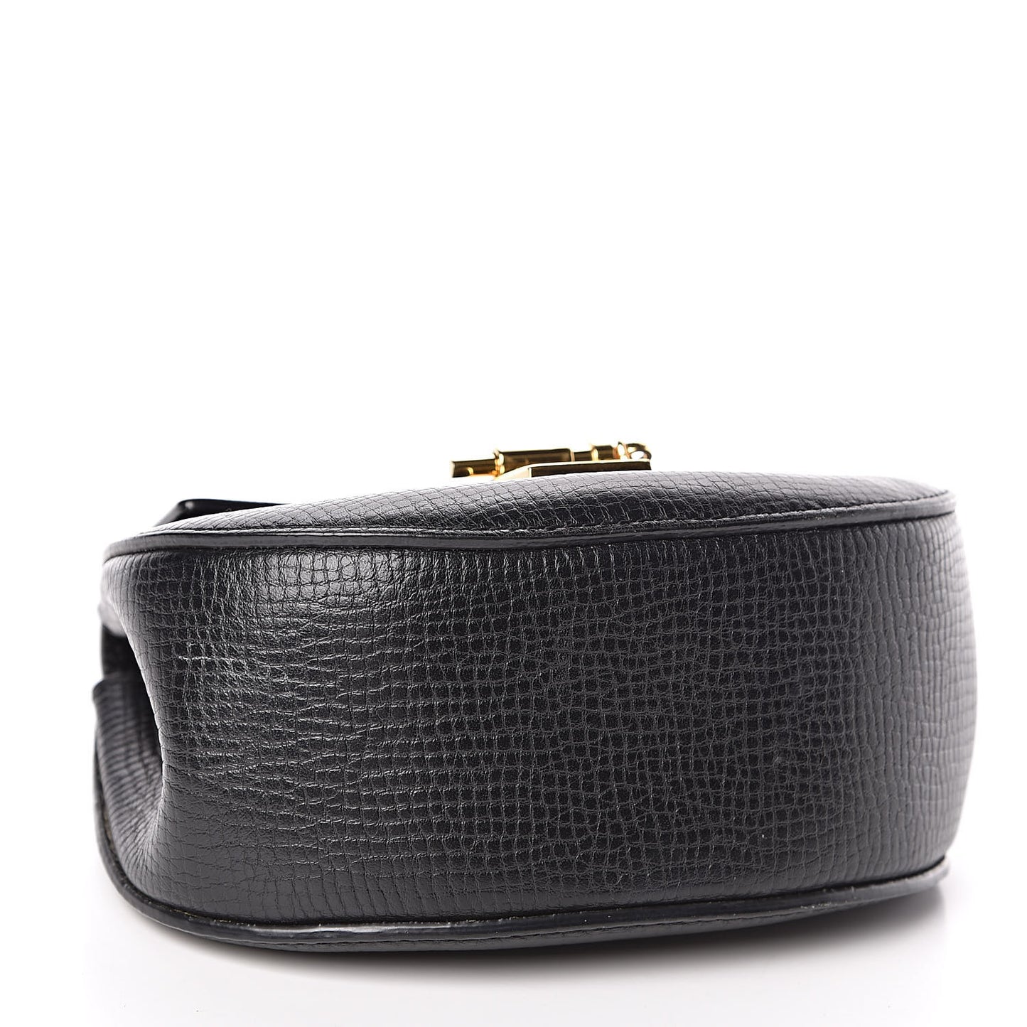 Textured Calfskin Lambskin Nano Drew Shoulder Bag Black