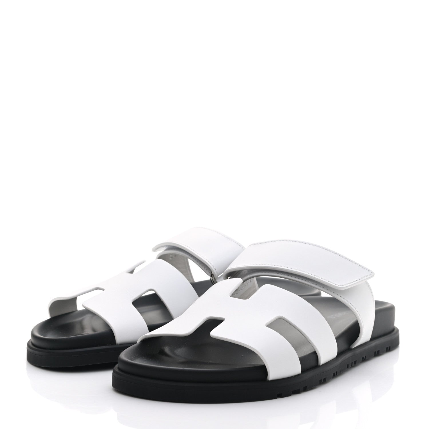Hermes Calfskin Womens Chypre Sandals 37 White 3 of 8