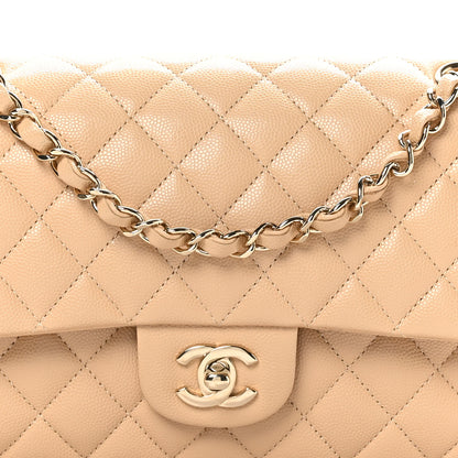 Chanel Caviar Quilted Medium Double Flap Light Beige 8 of 10