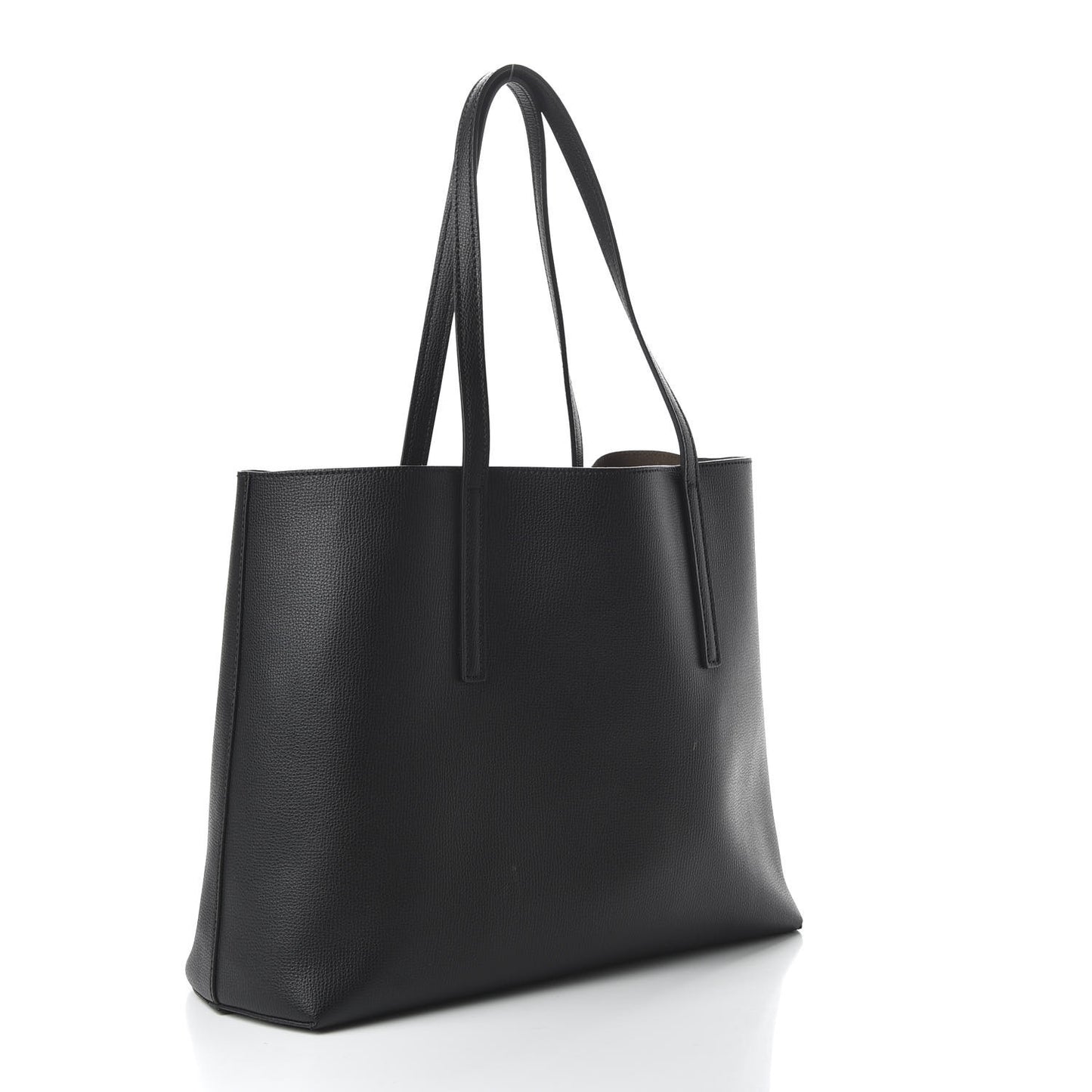 Vitello Vienna Enamel F is Fendi Shopping Tote Black Taupe