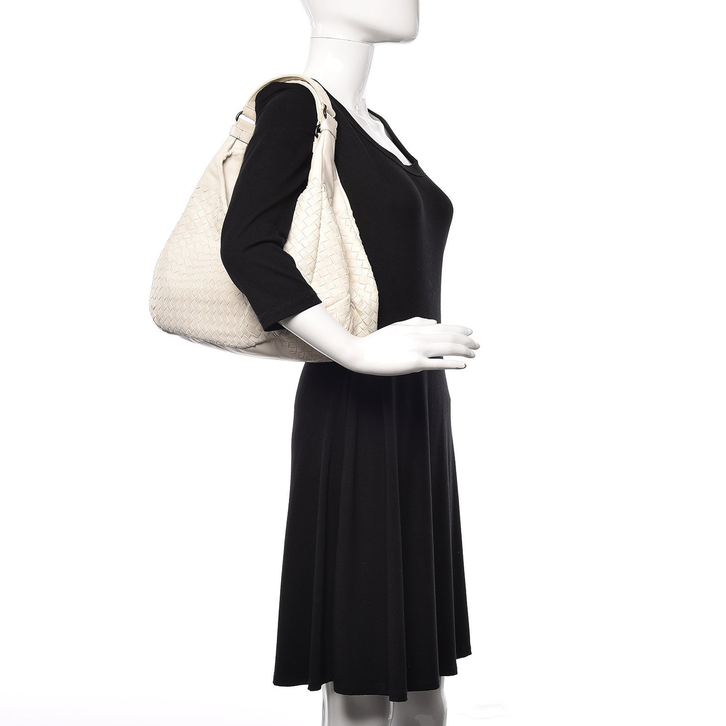 Nappa Intrecciato Medium Campana Hobo White
