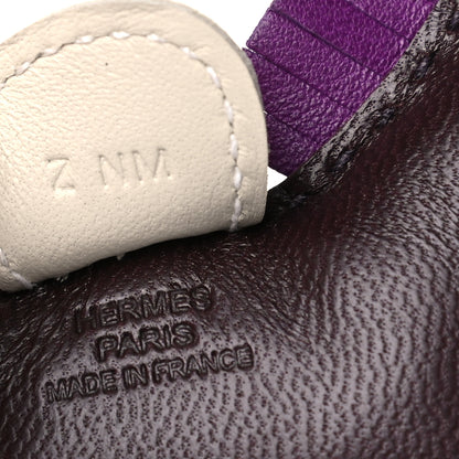 Hermes Milo Lambskin Grigri Rodeo Horse Bag Charm PM Rouge Sellier Craie Violet 3 of 4