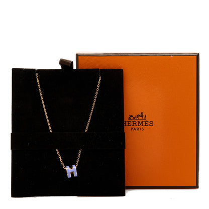 Hermes Rose Gold Mini Pop H Pendant Necklace Lilas 6 of 6