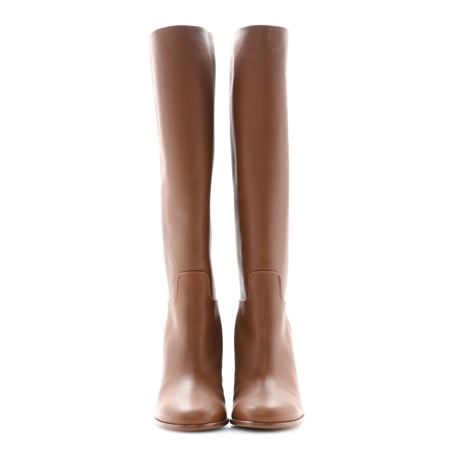 Chanel Calfskin Tall CC Boots 39 Brown 2 of 9