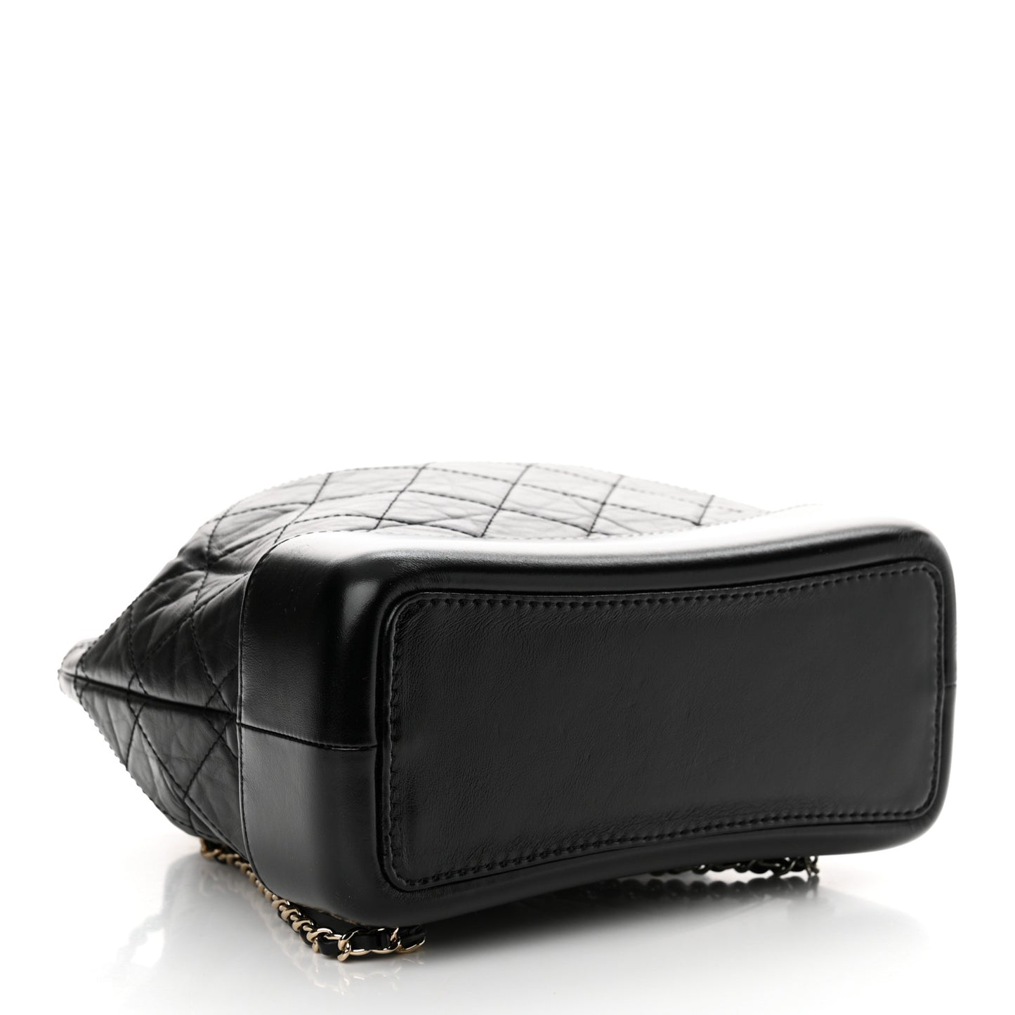 Aged Calfskin Quilted Small Gabrielle Backpack Black
