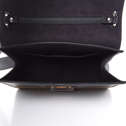 Fendi Vitello Century Velvet F is Fendi FF Kan I Shoulder Bag Black Tobacco 5 of 11