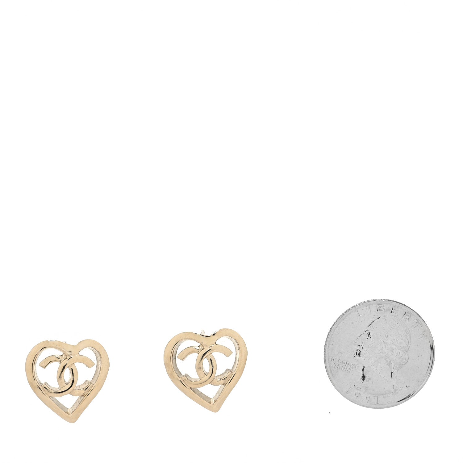 Chanel Metal CC Heart Coco In Love Earrings Gold 2 of 4