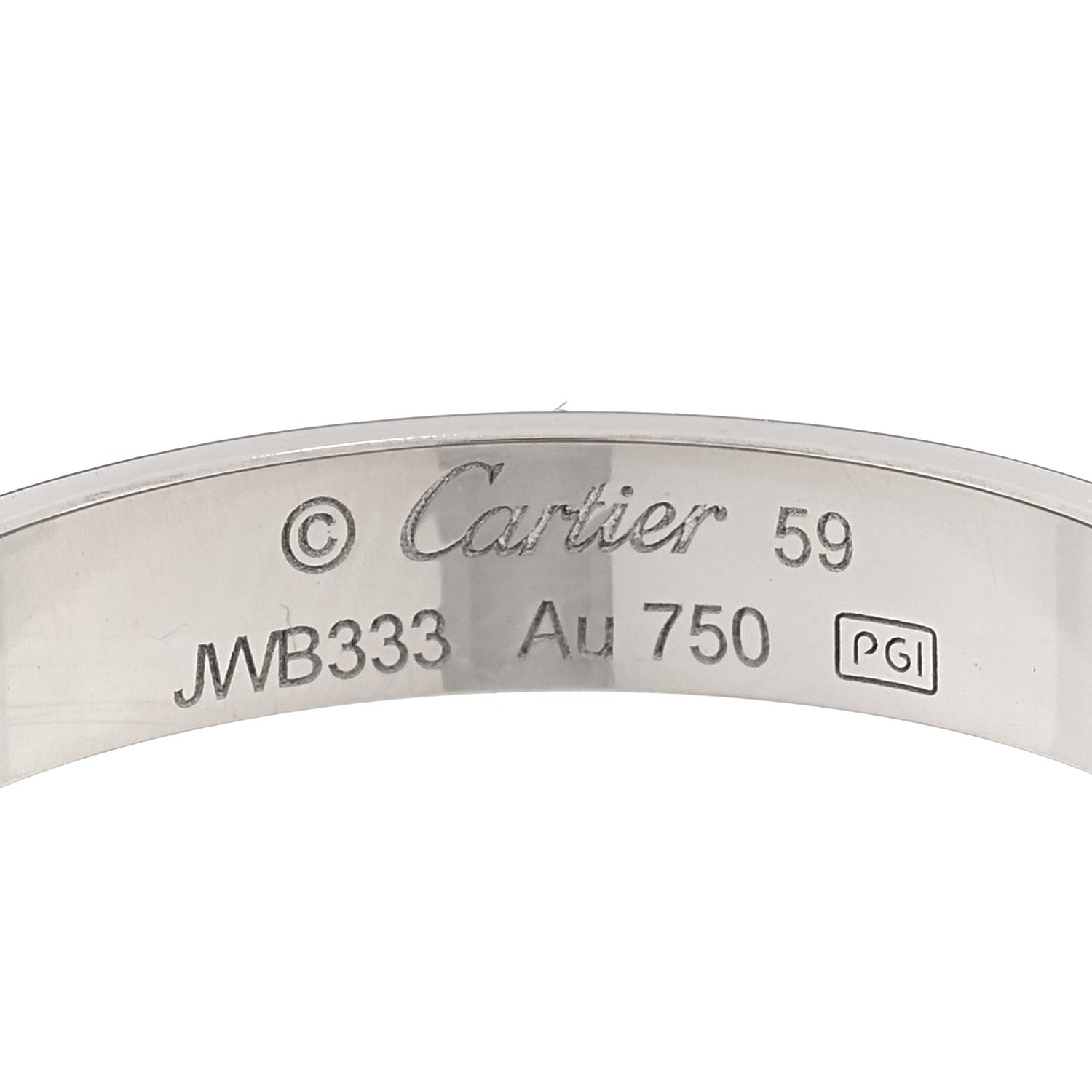 Cartier 18K White Gold 3.5mm LOVE Wedding Band Ring 59 8.75 4 of 5