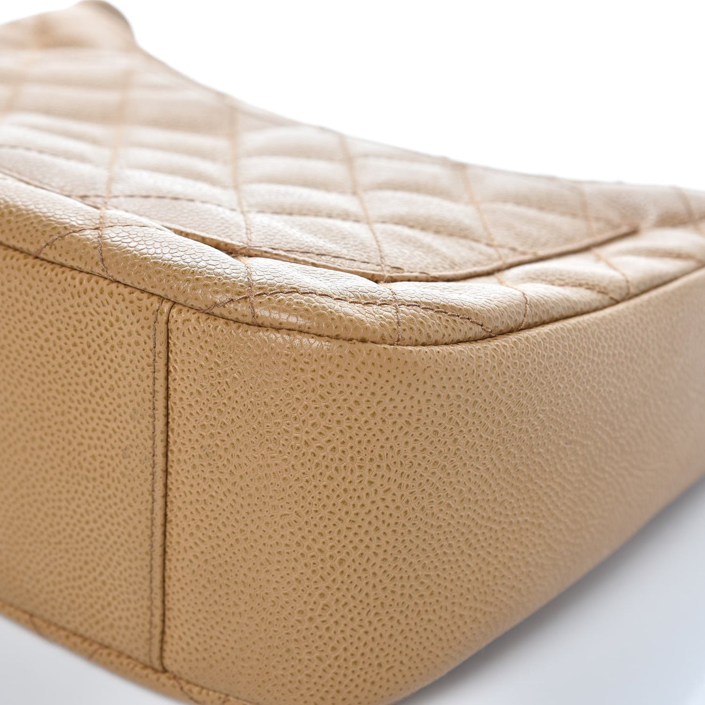 Caviar Quilted Timeless CC Shoulder Bag Beige