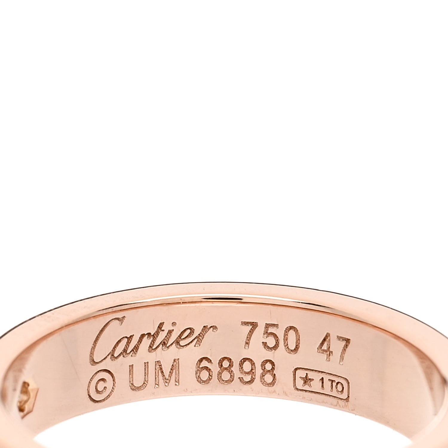 Cartier 18K Pink Gold Diamond 4mm LOVE Wedding Band Ring 47 4 4 of 4