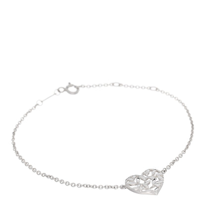 Tiffany Sterling Silver Paloma Picasso Olive Leaf Heart Bracelet 1 of 5