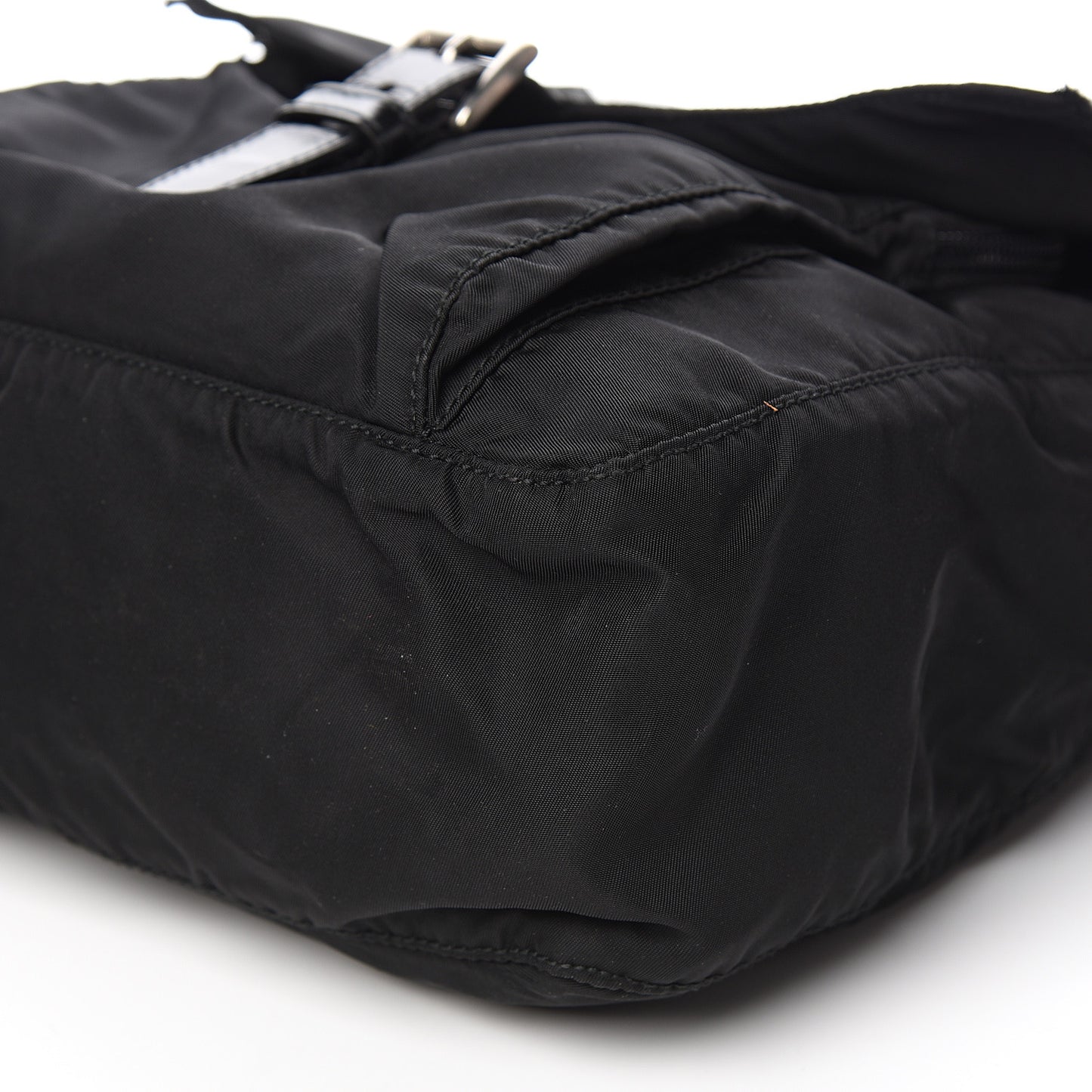 Tessuto Nylon Single Buckle Messenger Bag Black