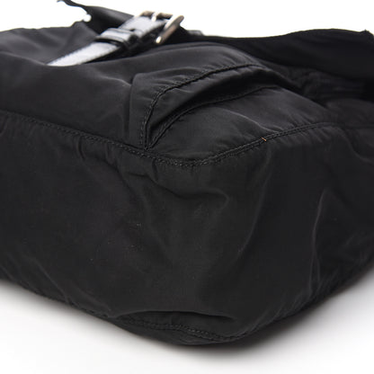 Prada Tessuto Nylon Single Buckle Messenger Bag Black 9 of 12
