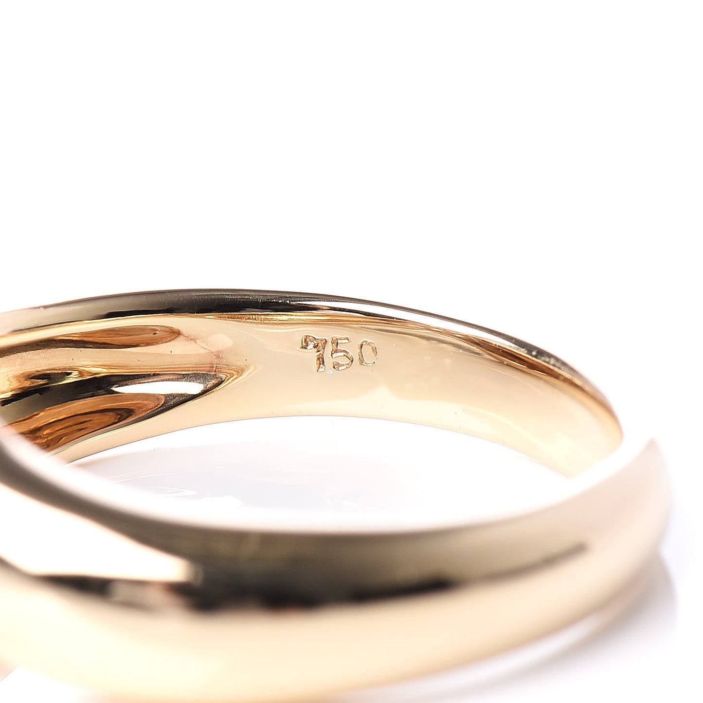 18K Yellow Gold Diamond Heart Band Ring 48 4.5
