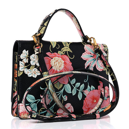 Salvatore Ferragamo Floral Printed Hammered Calfskin Gancini Minibag Multicolor Black 3 of 13