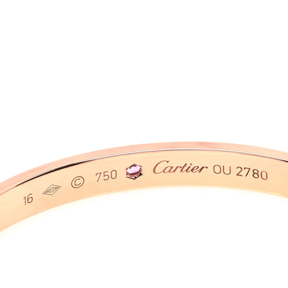 Cartier 18K Pink Gold Pink Sapphire LOVE Cuff Bracelet 16 4 of 4